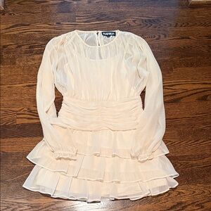 Katie J NYC Cream Sheer Blouse